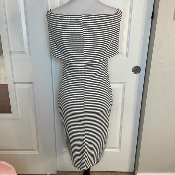 Goodnight Macaroon Striped Off The Shoulder Barbiecore Pin Up Style Dress S - Picture 6 of 14